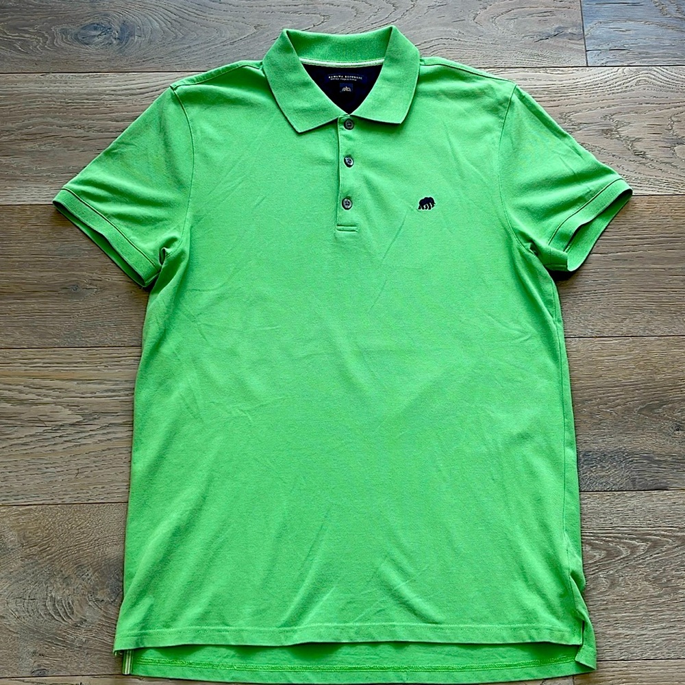 Men’s Banana Republic Kelly Green Fitted Polo w/ Signature Black Logo Size L